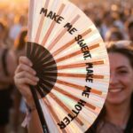 Festival Fan “MAKE ME SWEAT” Holographic Rose Gold – Rave – View 3