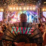 Festival Fan “RAVE” Black Teal-Pink – Techno & Rave Accessory – View 6