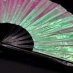 Holographic Green Festival Fan, Iridescent Rave Accessory, View 10