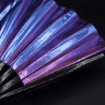 Holographic Blue-Purple Metallic Festival Fan, Rave Accessory, View 10