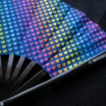 Festival Fans, Dark Blue with Rainbow Hearts, CSD & Pride, View 8