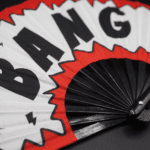 “BANG” Comic Festival Fan in Red and White, Rave & Party Accessory, View 8