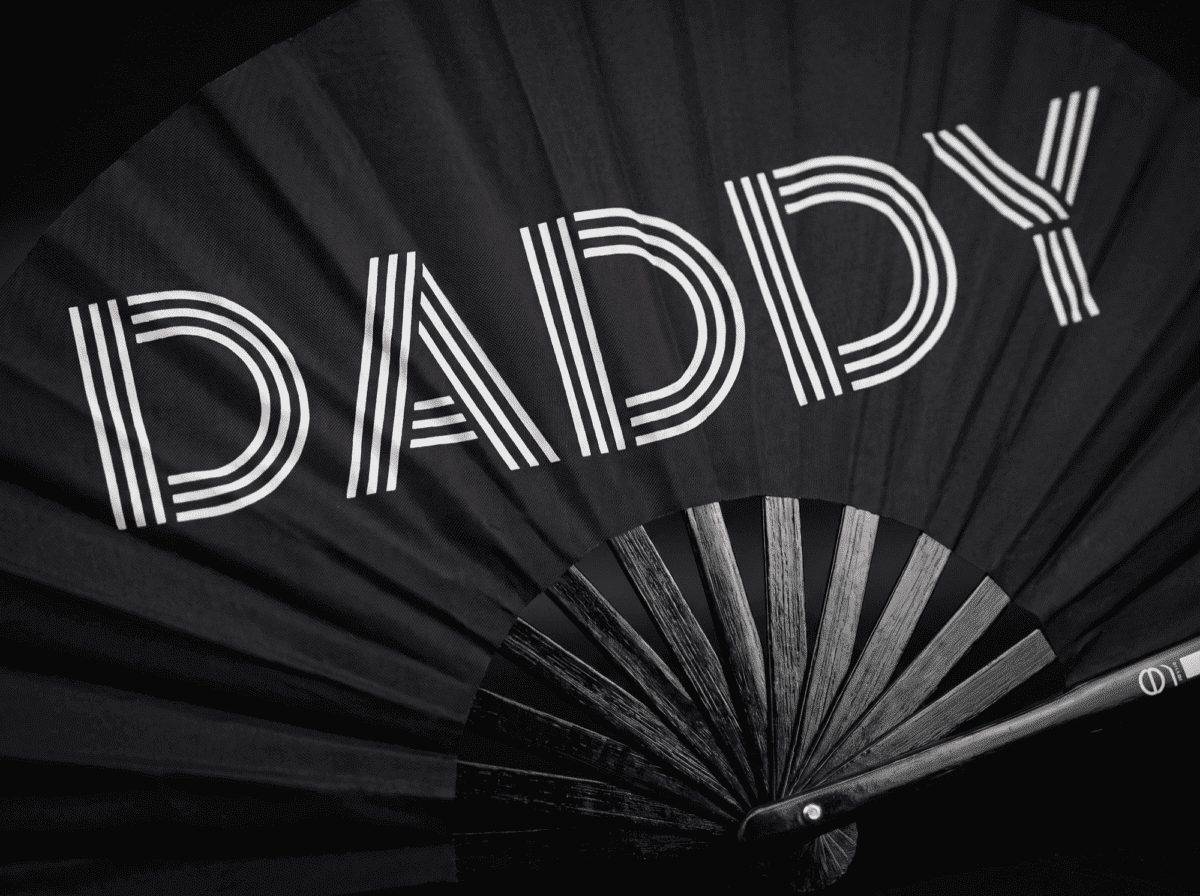 “DADDY” Festival Fan in Black, Rave & Pride Accessory, View 6