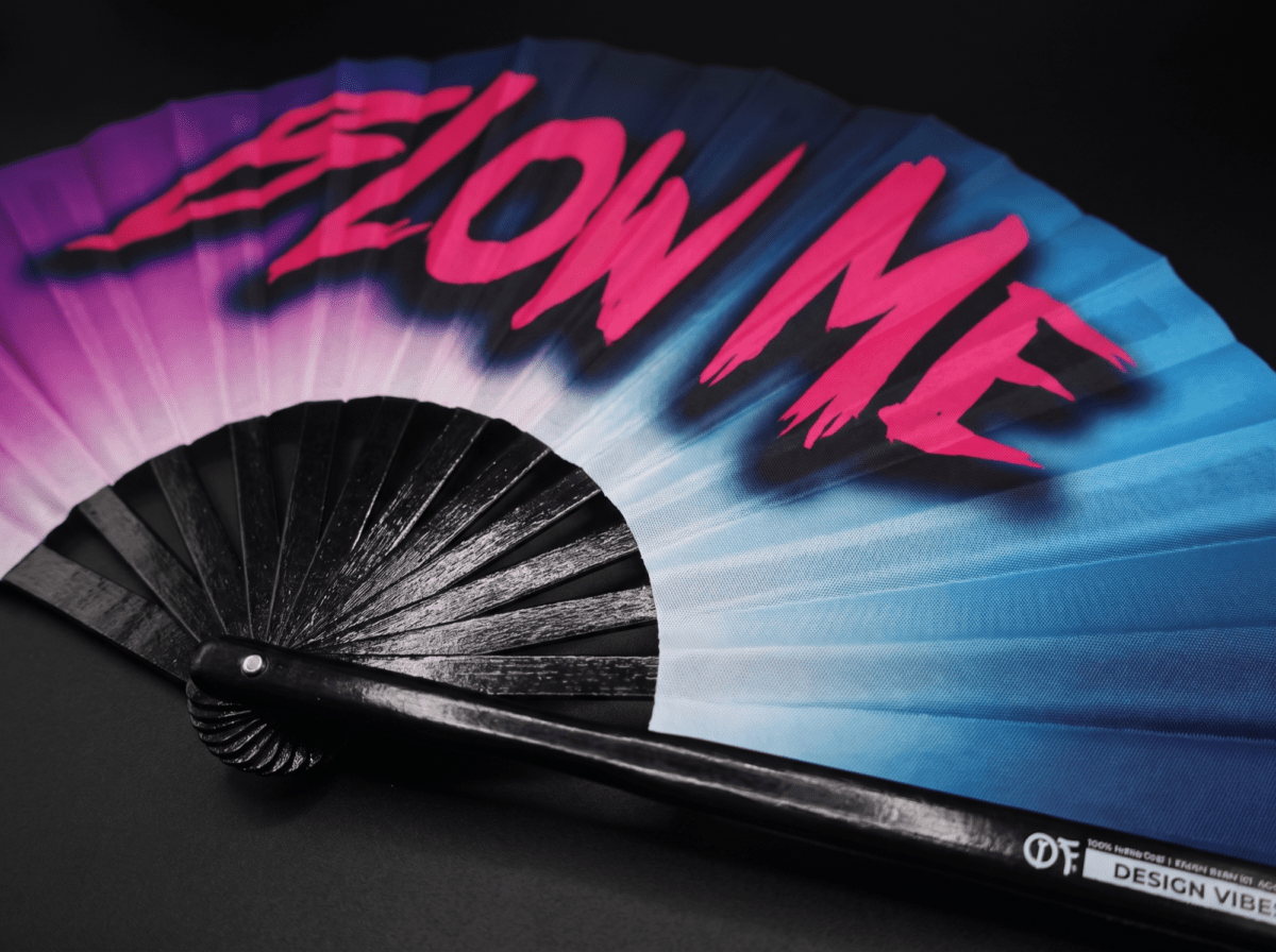 “BLOW ME” Festival Fan in Purple-Blue, Rave & CSD Accessory, View 6