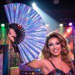 Holographic Blue-Purple Metallic Festival Fan, Rave Accessory, View 5