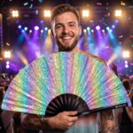 Holo Crystal Pastel Festival Fan for Raves & Festivals, View 4