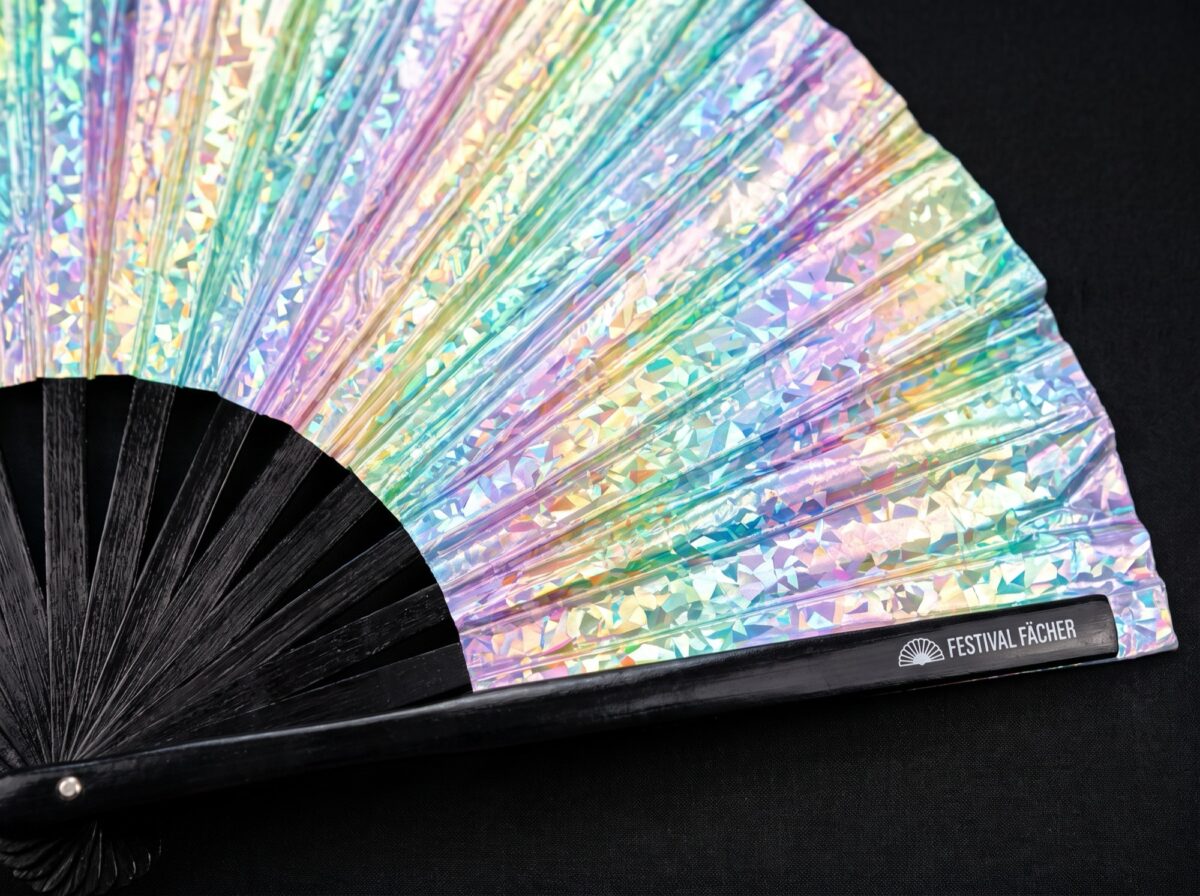 Holo Crystal Pastel Festival Fan for Raves & Festivals, View 5