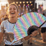 Holo Crystal Pastel Festival Fan for Raves & Festivals, View 3