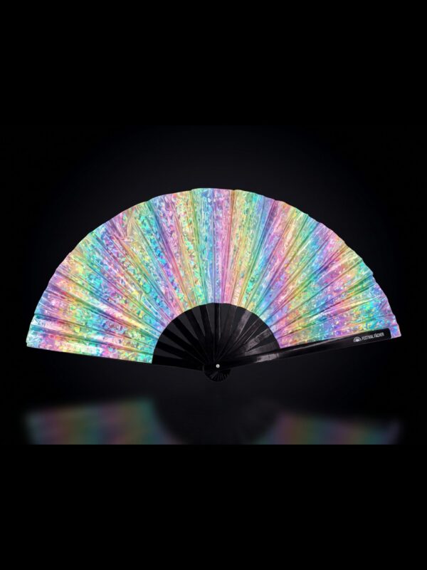Holo Crystal Pastel Festival Fan for Raves & Festivals