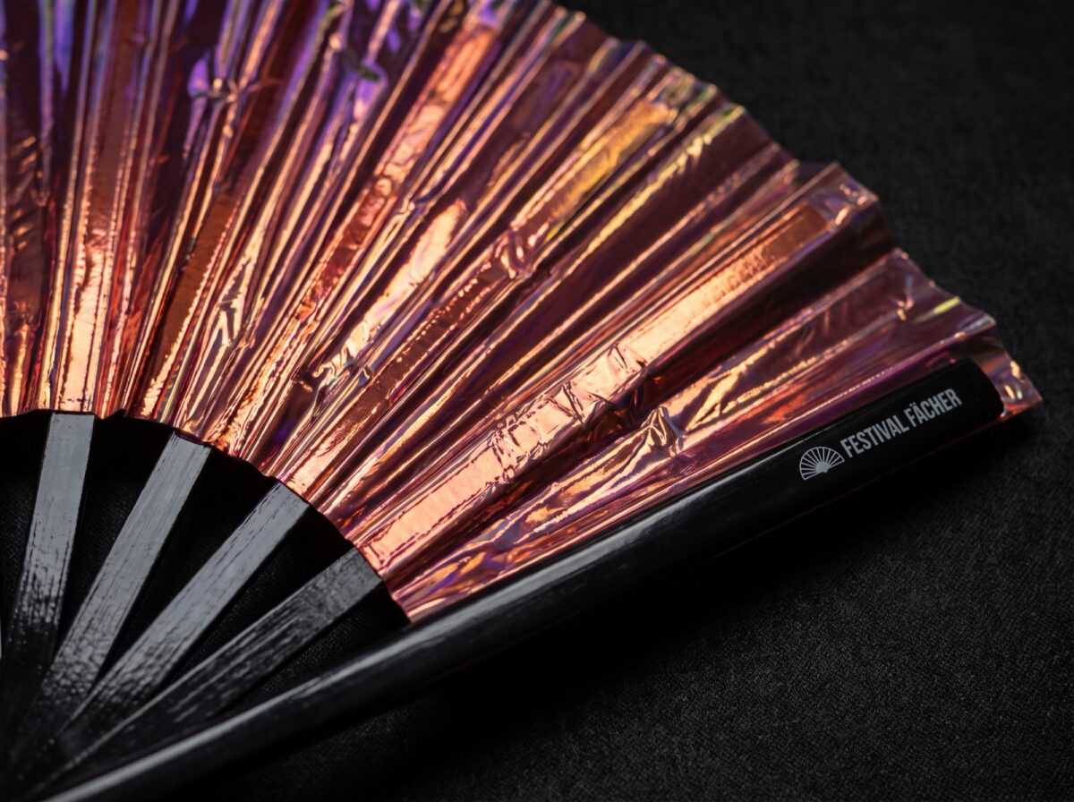 Holographic Transparent Burgundy Festival Fans for Festivals & Raves, View 5