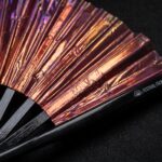 Holographic Transparent Burgundy Festival Fans for Festivals & Raves, View 5