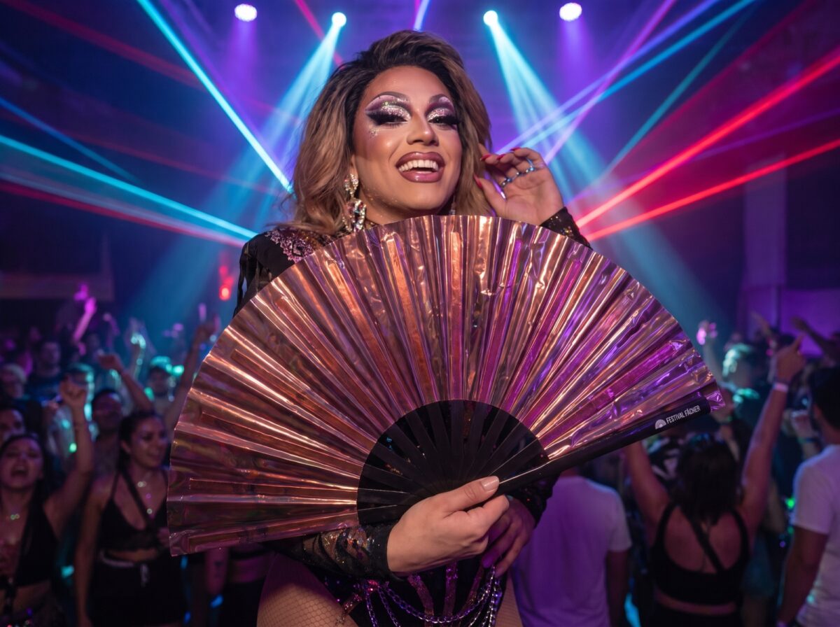 Holographic Transparent Burgundy Festival Fans for Festivals & Raves, View 5