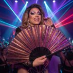 Holographic Transparent Burgundy Festival Fans for Festivals & Raves, View 5