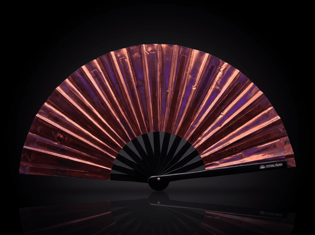 Holographic Transparent Burgundy Festival Fans for Festivals & Raves