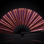 Holographic Transparent Burgundy Festival Fans for Festivals & Raves, View 1