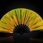 Holographic Transparent Neon Green Festival Fans for Rave & Techno, View 1