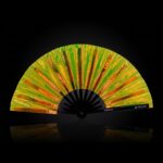 Holographic Transparent Neon Green Festival Fans for Rave & Techno, View 1