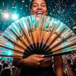 “I only fuck with magic” Festival Fan, Holo-Copper for Raves & Festivals, View 4