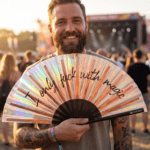 “I only fuck with magic” Festival Fan, Holo-Copper for Raves & Festivals, View 3