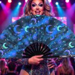 “Moon & Stars” Night Blue Festival Fan for Festivals & Boho, View 5