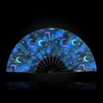 “Moon & Stars” Night Blue Festival Fan for Festivals & Boho, View 1