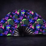 Neon Geometry Black Festival Fan for Techno & Rave, View 5