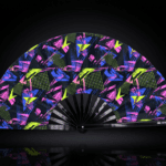 Neon Geometry Black Festival Fan for Techno & Rave, View 1