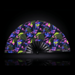 Neon Geometry Black Festival Fan for Techno & Rave, View 1