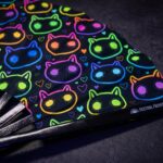 Neon Cat Festival Fans in Black for Raves & Festivals, View 5