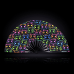 Neon Cat Festival Fans in Black for Raves & Festivals, View 1