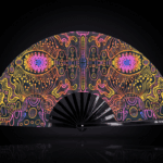 Neon Ornament Black Festival Fan for Psytrance & Goa, View 1