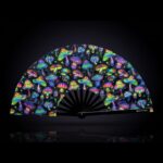 Festival Fans: Neon Mushrooms—Colorful on Black for Psytrance & Goa, View 1