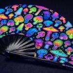 Festival Fans: Neon Mushrooms, Airbrushed Black, for Goa & Psytrance, View 5