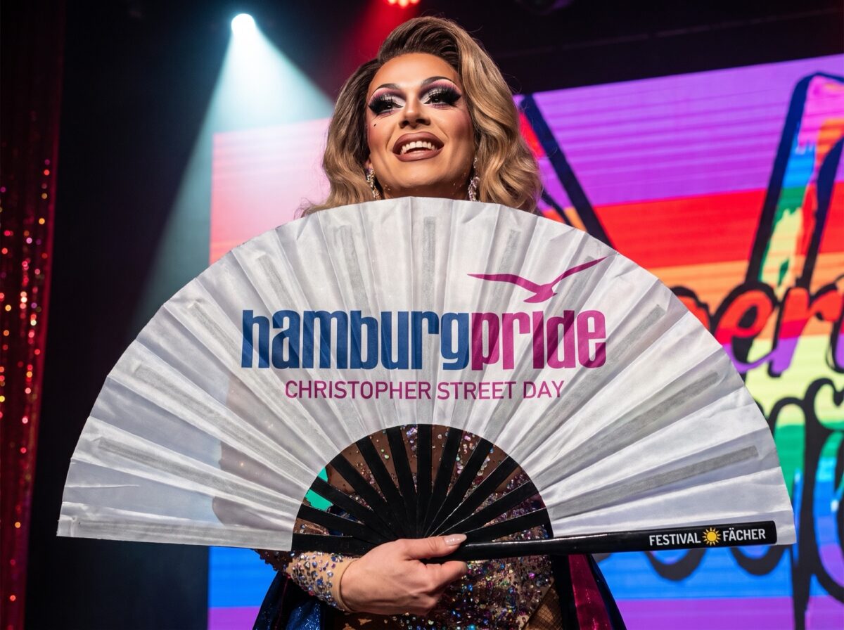 Festival-Fächer Hamburg Pride CSD in Weiß, Logo-Edition, View 5