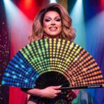 Black Festival Fan with Rainbow Dots, Rave & CSD, View 5