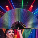 Festival Fans, Dark Blue with Rainbow Hearts, CSD & Pride, View 5