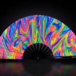 Psychedelic Fire Colorful Festival Fan for Techno & Rave, View 1