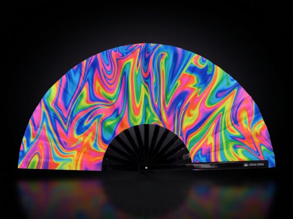 Psychedelic Fire Colorful Festival Fan for Techno & Rave