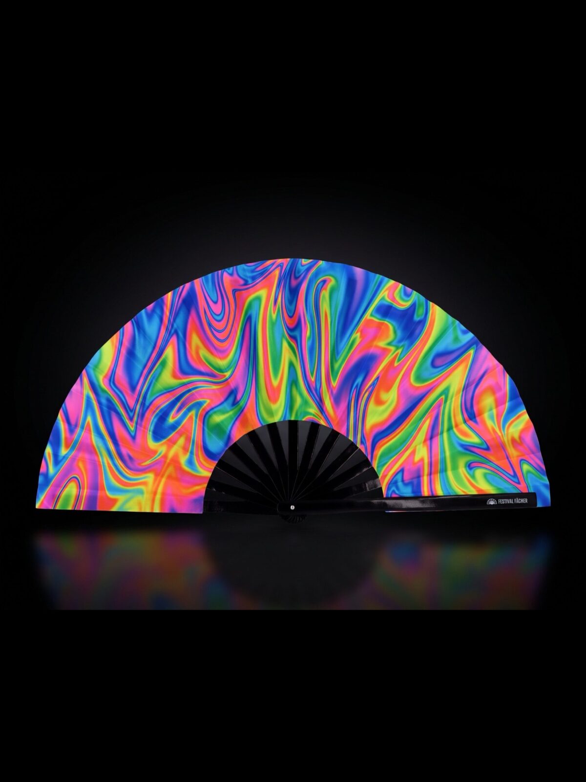 Psychedelic Fire Colorful Festival Fan for Techno & Rave
