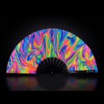 Psychedelic Fire Colorful Festival Fan for Techno & Rave, View 1