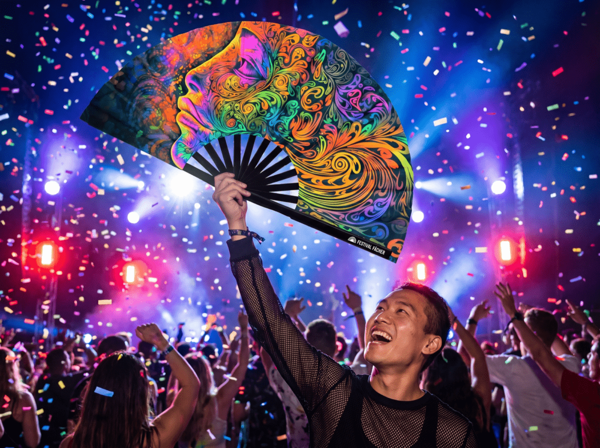 Psychedelic Wirbel Festival Fans: Colorful for Psytrance & Goa, View 4