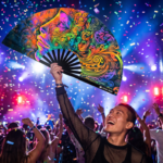Psychedelic Wirbel Festival Fans: Colorful for Psytrance & Goa, View 4
