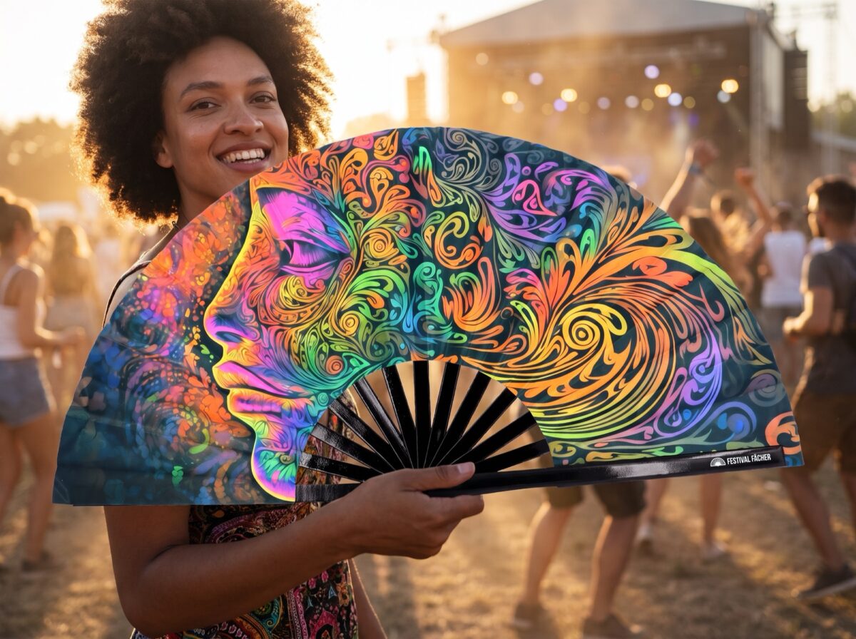 Psychedelic Wirbel Festival Fans: Colorful for Psytrance & Goa, View 3