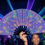 Psychedelic Mandala Purple Festival Fan for Psytrance & Rave, View 2