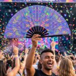 Psychedelic Mandala Purple Festival Fan for Psytrance & Rave, View 4