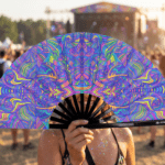 Psychedelic Mandala Purple Festival Fan for Psytrance & Rave, View 3