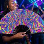 Psychedelic Melt Purple Festival Fan for Goa & Psytrance, View 2