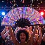 Psychedelic Melt Purple Festival Fan for Goa & Psytrance, View 4