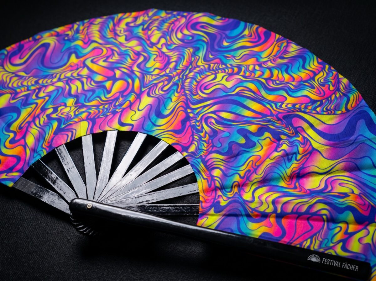 Psychedelic Melt Purple Festival Fan for Goa & Psytrance, View 5