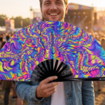 Psychedelic Melt Purple Festival Fan for Goa & Psytrance, View 3